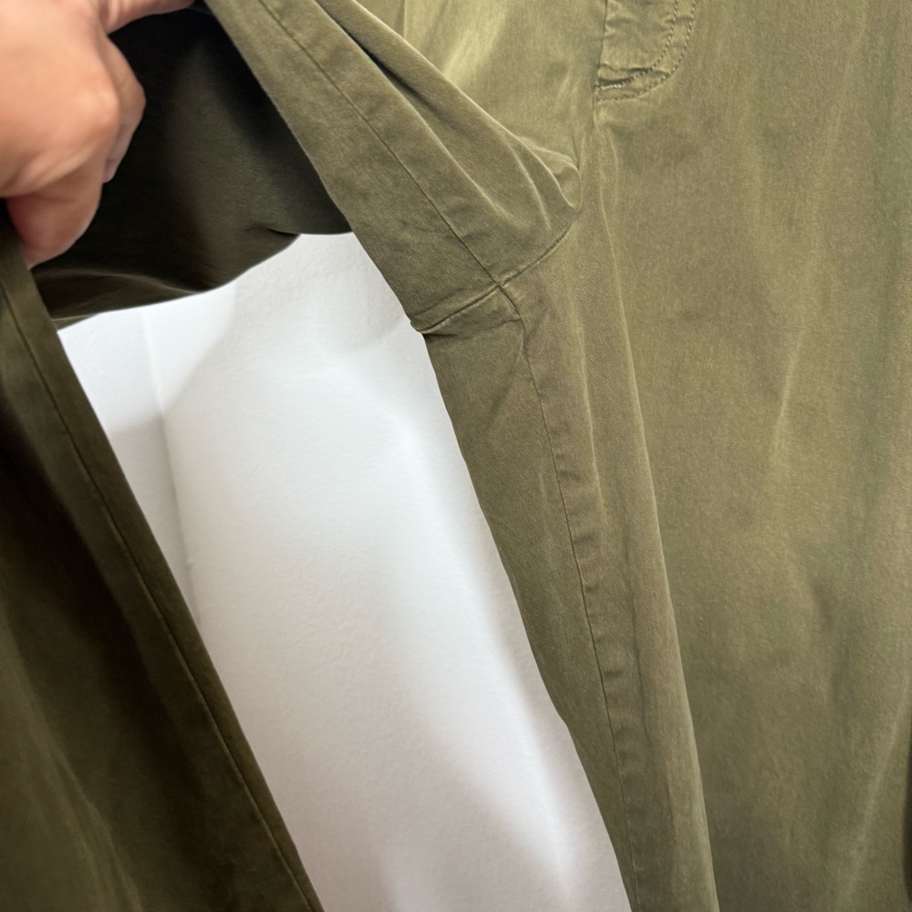 Anthropologie Maeve Oversized Wide-Leg Pleated Chino Pants in Moss Green Size 12 - Picture 9 of 16
